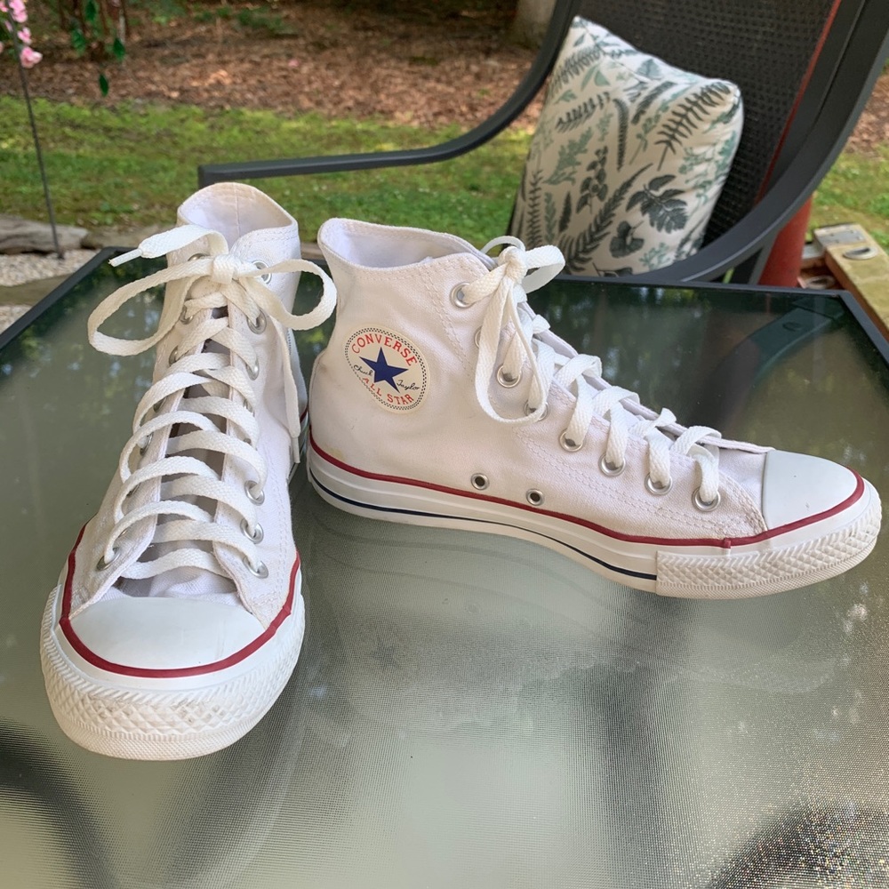 White hightop Converse